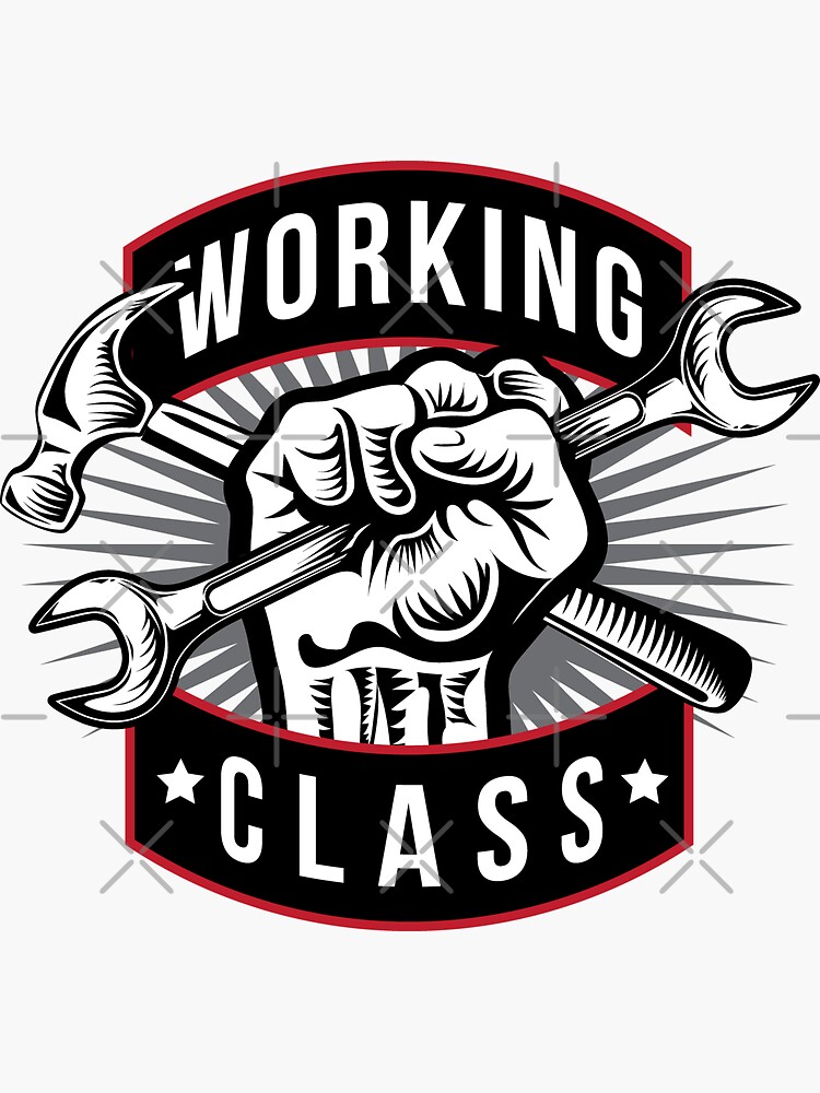 Blue Collar Working Class Skull Sticker for Sale by D4mon