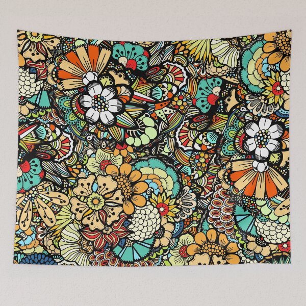 Item preview, Colourful flower pattern designed and sold by Hoetoons.