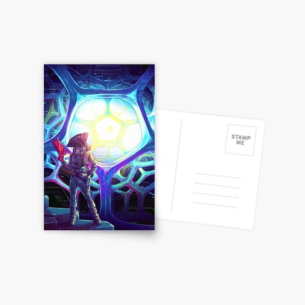 Vaporwave styled cover image of Book 3 of "Gifts of wandering ice" Postcard