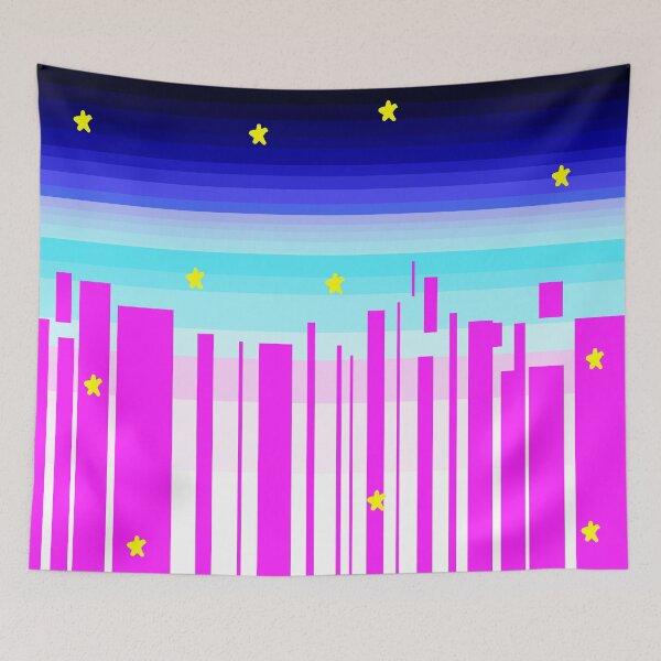 Item preview, Colorful blocky gradient night sky design designed and sold by caramlfnnn.