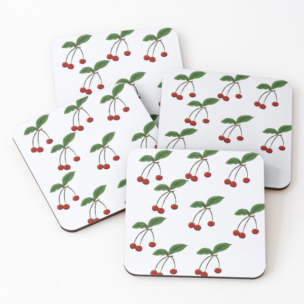 Item preview, cute beautiful red cherries pattern on off white background designed and sold by Amalzaki.