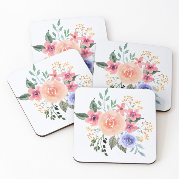 Item preview, Beautiful watercolor multi colors flower on off white background - beautiful multi colors flower  designed and sold by Amalzaki.