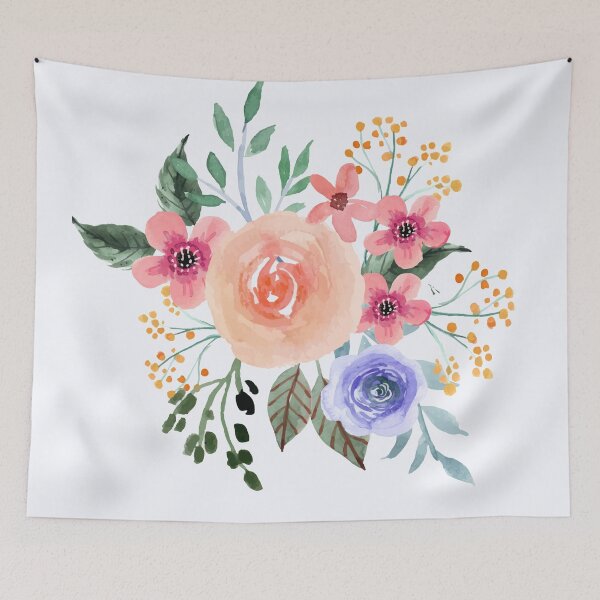 Item preview, Beautiful watercolor multi colors flower on off white background - beautiful multi colors flower  designed and sold by Amalzaki.