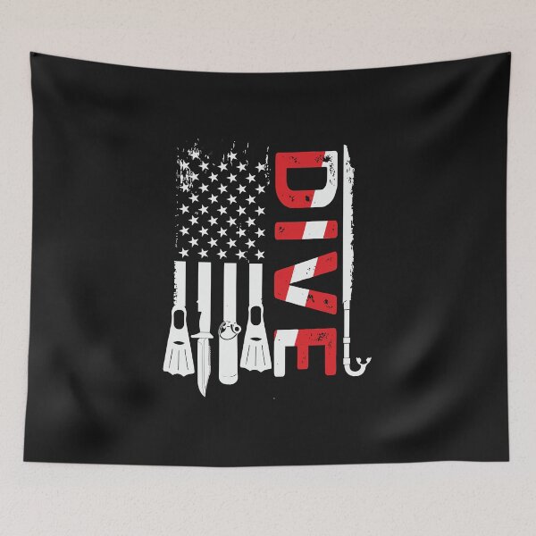 Item preview, Vintage Scuba Diving Gear American Scuba Diver Down Flag Pullover Hoodie designed and sold by Liefke12441.