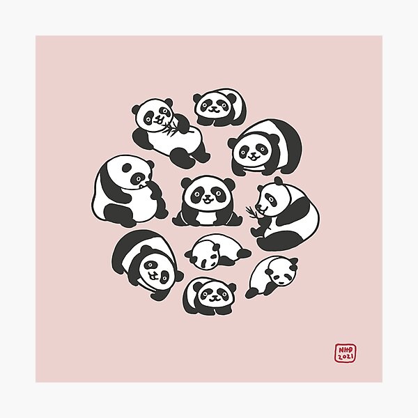 "Cute baby panda cartoon" Photographic Print for Sale by nokhookdesign