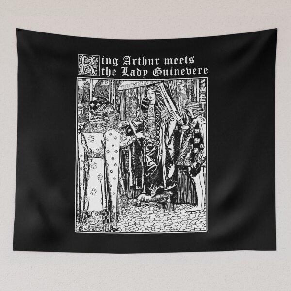 Item preview, King Arthur Meets Guinevere, Arthurian Gift, Myths and Legends, Vintage Illustration designed and sold by Proverbial Wisdom Design.