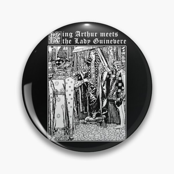 Item preview, King Arthur Meets Guinevere, Arthurian Gift, Myths and Legends, Vintage Illustration designed and sold by Proverbial Wisdom Design.