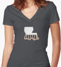 Louisiana Strong Women's Fitted V-Neck T-Shirt