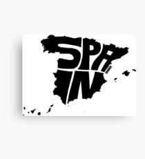 Spain Black Canvas Print