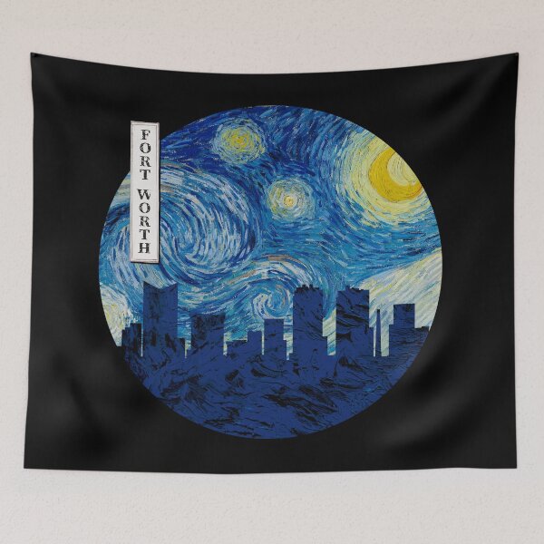 Aperçu de l'œuvre Cercle Van Gogh de la nuit étoilée de Fort Worth créée et vendue par DFerraz.