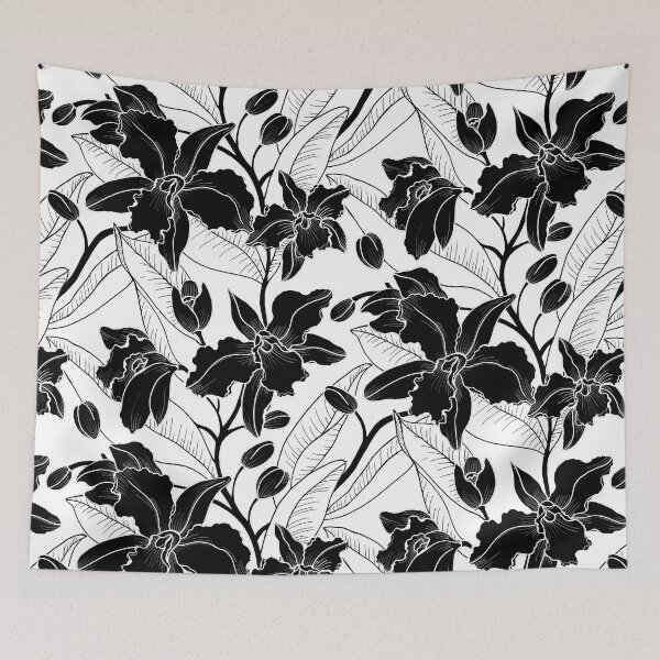Item preview, Black and White Tropical Orchid designed and sold by Linda Maliuana.