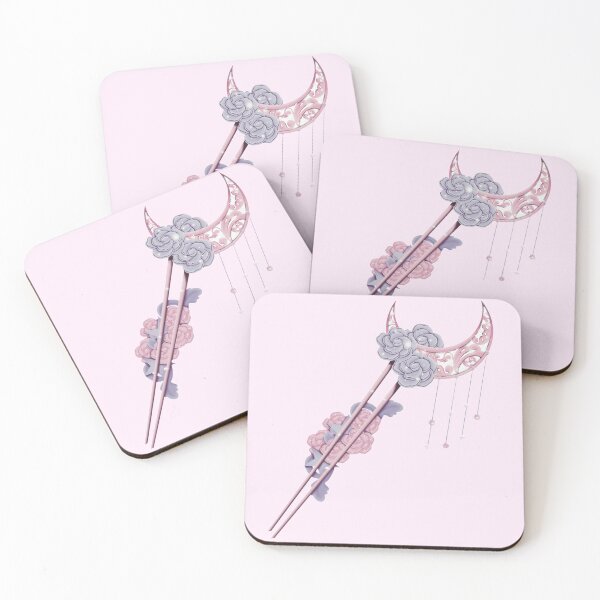 Item preview, Pink Purple Moon Roses Hairpin designed and sold by MissRebelArt.