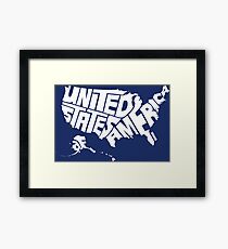 USA White Framed Print