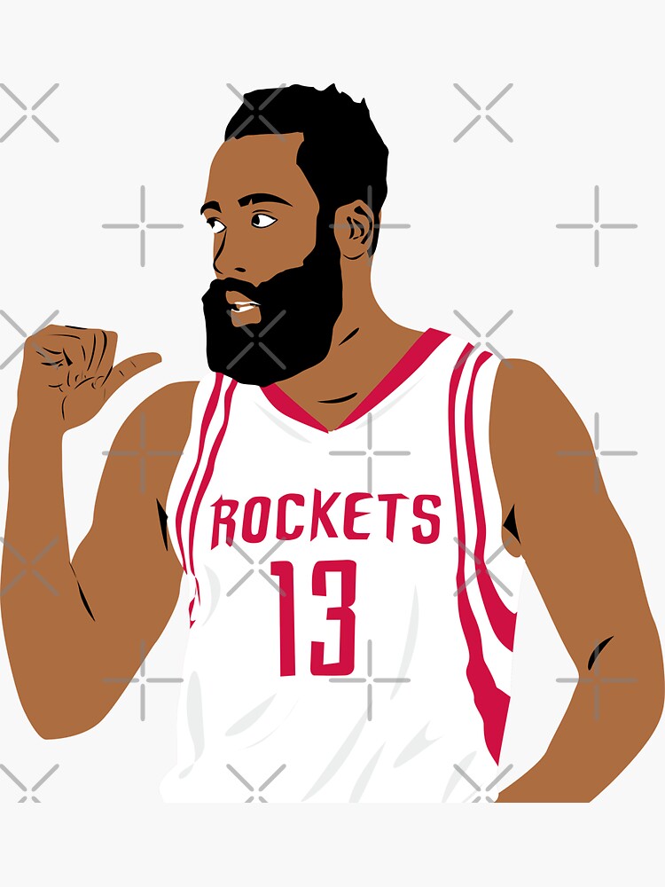 James Harden Black Rockets Jersey Sticker for Sale by