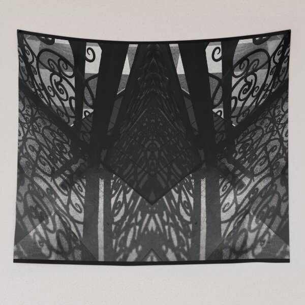 Item preview, Black and White Ornamental Baroque Interior Architecture Shadow in Ulm, Germany designed and sold by LaceySkies.