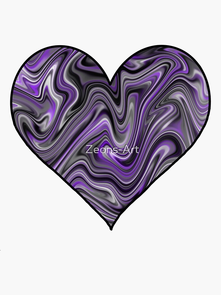 Asexual Abstract Pride Flag Heart Sticker For Sale By Zeons Art