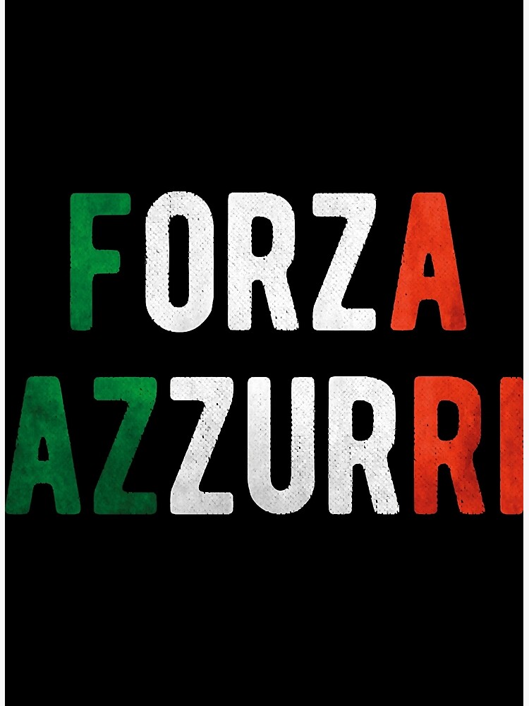 Forza Azzurri Italy Soccer Football Italia Flag Team Sports Italian