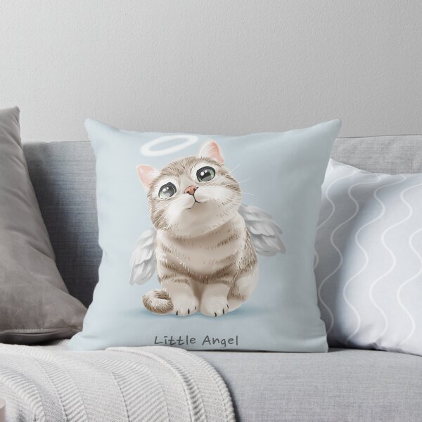 Item preview, Little Angel Slogan with Cute Angel Cat Illustration designed and sold by Peekonet.