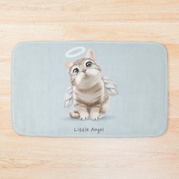 Item preview, Little Angel Slogan with Cute Angel Cat Illustration designed and sold by Peekonet.