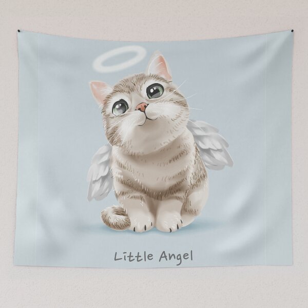 Item preview, Little Angel Slogan with Cute Angel Cat Illustration designed and sold by Peekonet.