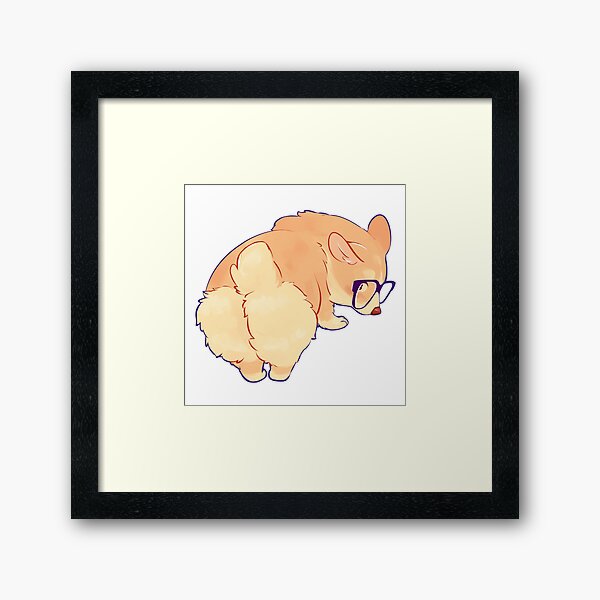 Corgi butt Framed Art Print