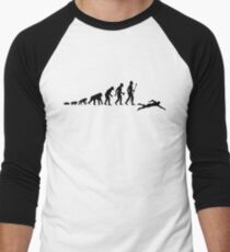 Swimming Evolution Of Man Men's Baseball ¾ T-Shirt