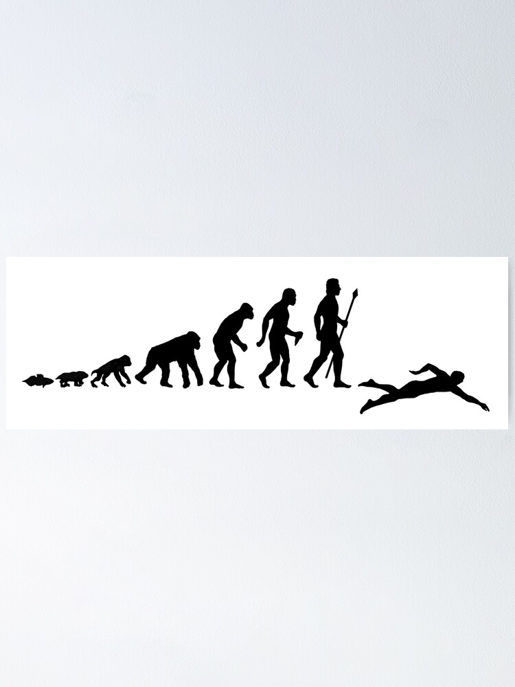 "Swimming Evolution Of Man" Poster by BeyondEvolved Redbubble