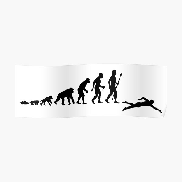"Swimming Evolution Of Man" Poster by BeyondEvolved Redbubble