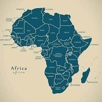 Mapa Del Mundo Con áfrica Resaltada