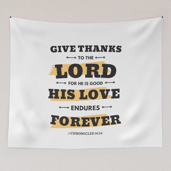 Item preview, Bible Verse 1 Chronicles 16:34 designed and sold by Trendy Merch 90.