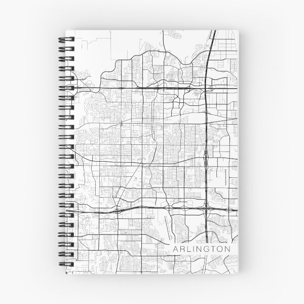 Item preview, Arlington Map, USA - Black and White designed and sold by MainStreetMaps.