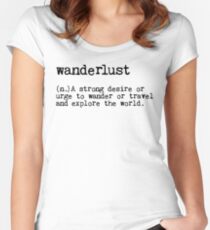 Fernweh Tailliertes Rundhals-Shirt