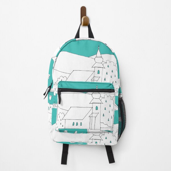 Item preview, Little Village with Church No.: 02 on Light Blue Board "Paper Drawings/Paintings"  designed and sold by Istvan Ocztos.