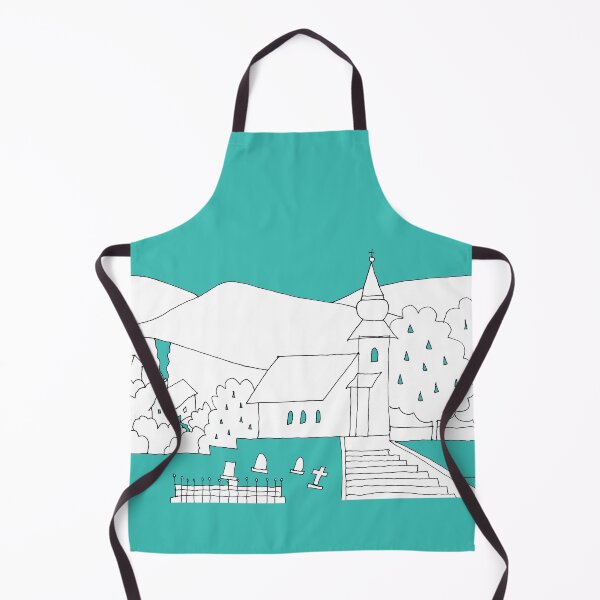 Item preview, Little Village with Church No.: 02 on Light Blue Board "Paper Drawings/Paintings"  designed and sold by Istvan Ocztos.