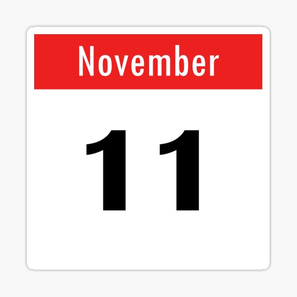 November 13th Calendar&quot; Sticker by mostafaelbek | Redbubble