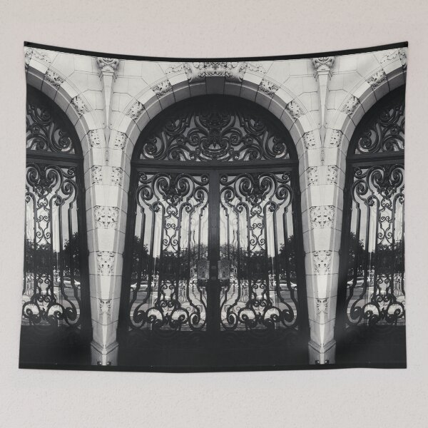 Item preview, Black and White Ornamental Architecture Gate Pattern in Amsterdam, Netherlands designed and sold by LaceySkies.