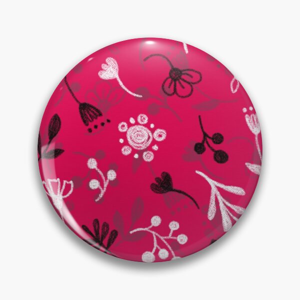 Item preview, Floral pattern, white and black twigs, berries and flowers on a red background, drawing with chalk and charcoal. designed and sold by UVI-CA.