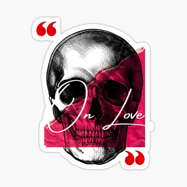 "In Love" Red pink quote on quote Sticker
