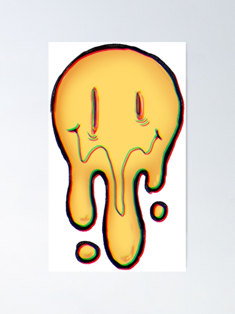 smiley-face-smiley-drip-poster-for-sale-by-gidurlokat-redbubble