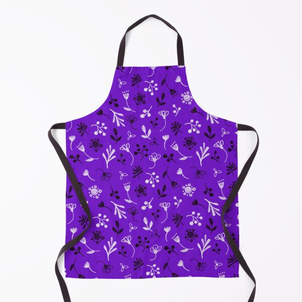 Item preview, Floral pattern, white and black twigs, berries and flowers on a purple background, drawing with chalk and charcoal. designed and sold by UVI-CA.