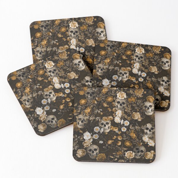Item preview, Skull and Rose Pattern- Digital Collage (Cracked Vintage version) designed and sold by DoggoTankDesign.