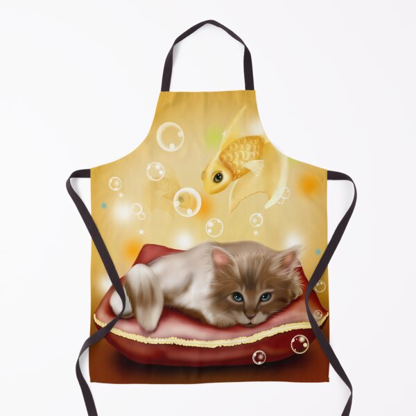 Item preview, Cute kitten Dreams of Goldfish designed and sold by MurphyMorganGifts.