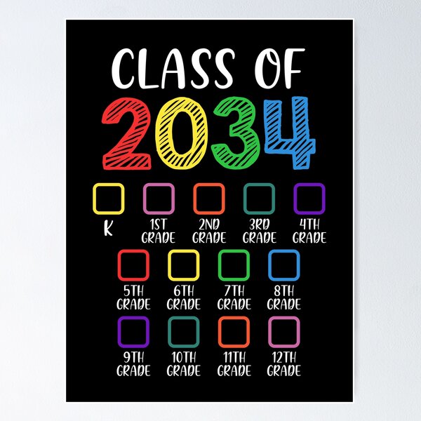 Item preview, Class Of 2034 Checklist Grow With Me Kindergarten Graduation designed and sold by TimothyCoxShop.