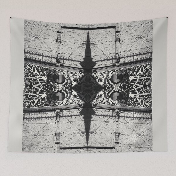Item preview, Black and White Ornamental Baroque Architecture Gate Pattern in Munich, Germany designed and sold by LaceySkies.