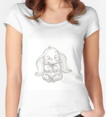 Camiseta entallada de cuello redondo Dumbo el adorable elefante