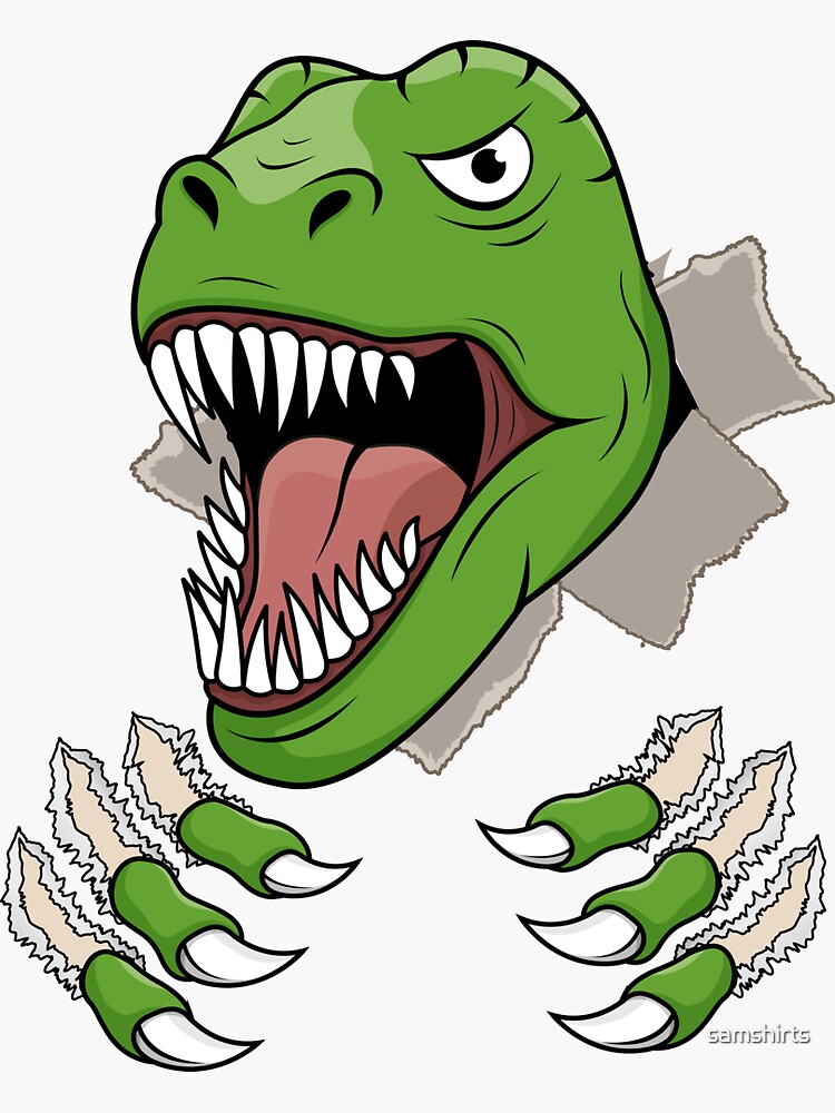 Autocollant Mural T-Rex Rigolo - Panneau Déco Dinosaure Pour Chambre - Idée Cadeau