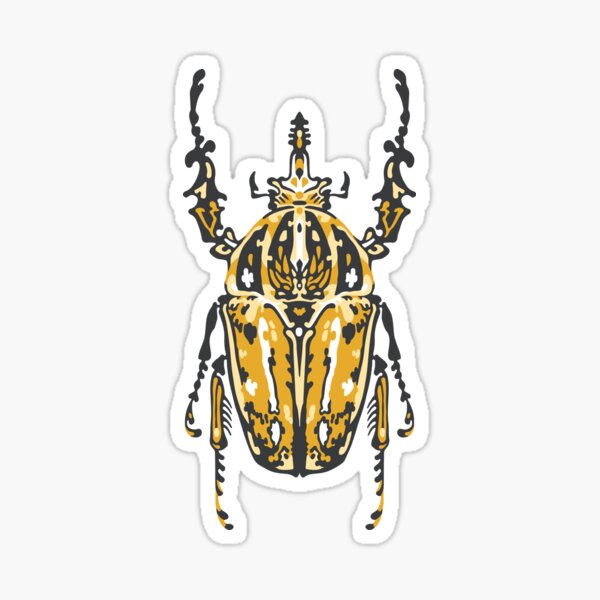 Gold Chain of Beetles Sticker