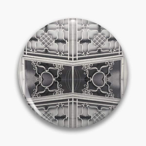 Item preview, Black and White Ornamental Baroque Architecture Gate Pattern in Amsterdam, Netherlands designed and sold by LaceySkies.