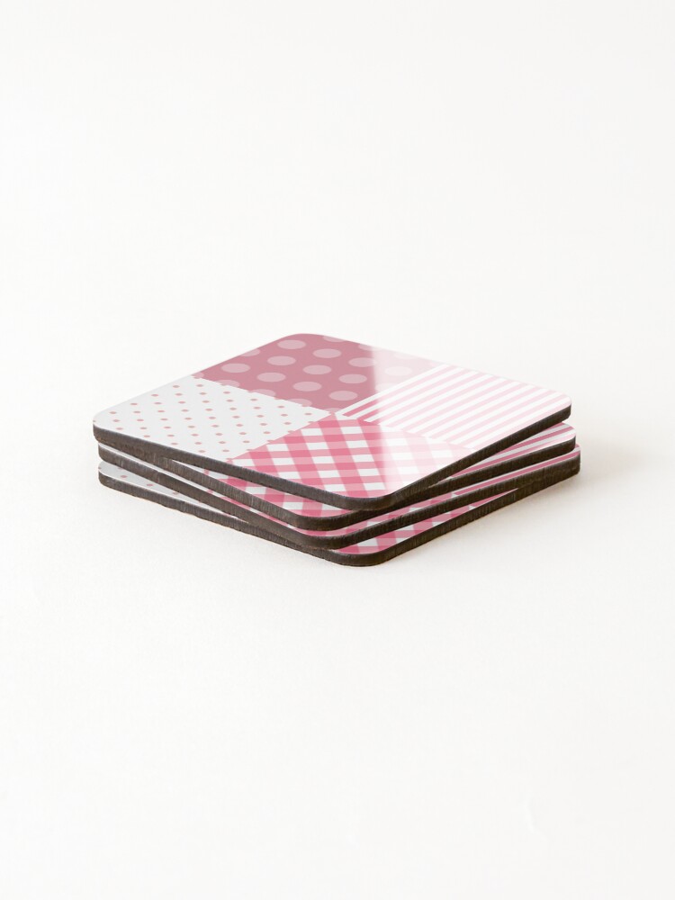 Thumbnail 4 of 5, Coasters (Set of 4), Pink Patterns designed and sold by MadTeaDesign.