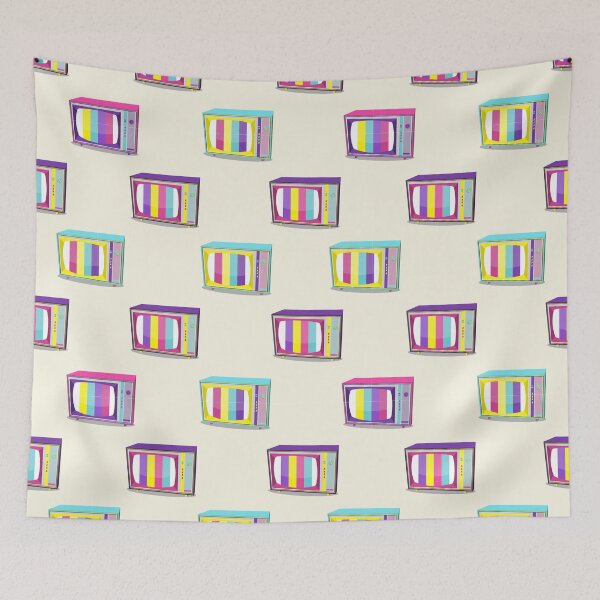 Item preview, Pattern Retro TV 90s Bright Colors Isolated White Background Vector Illustration designed and sold by Peekonet.